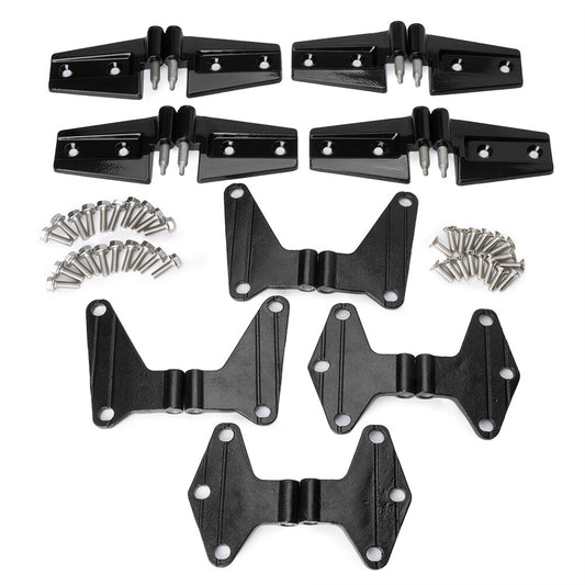 ya 11 6.6 Body door hinge replacement kit 16-piece powder coated set for Jeep for Wrangler JK 2007-2018