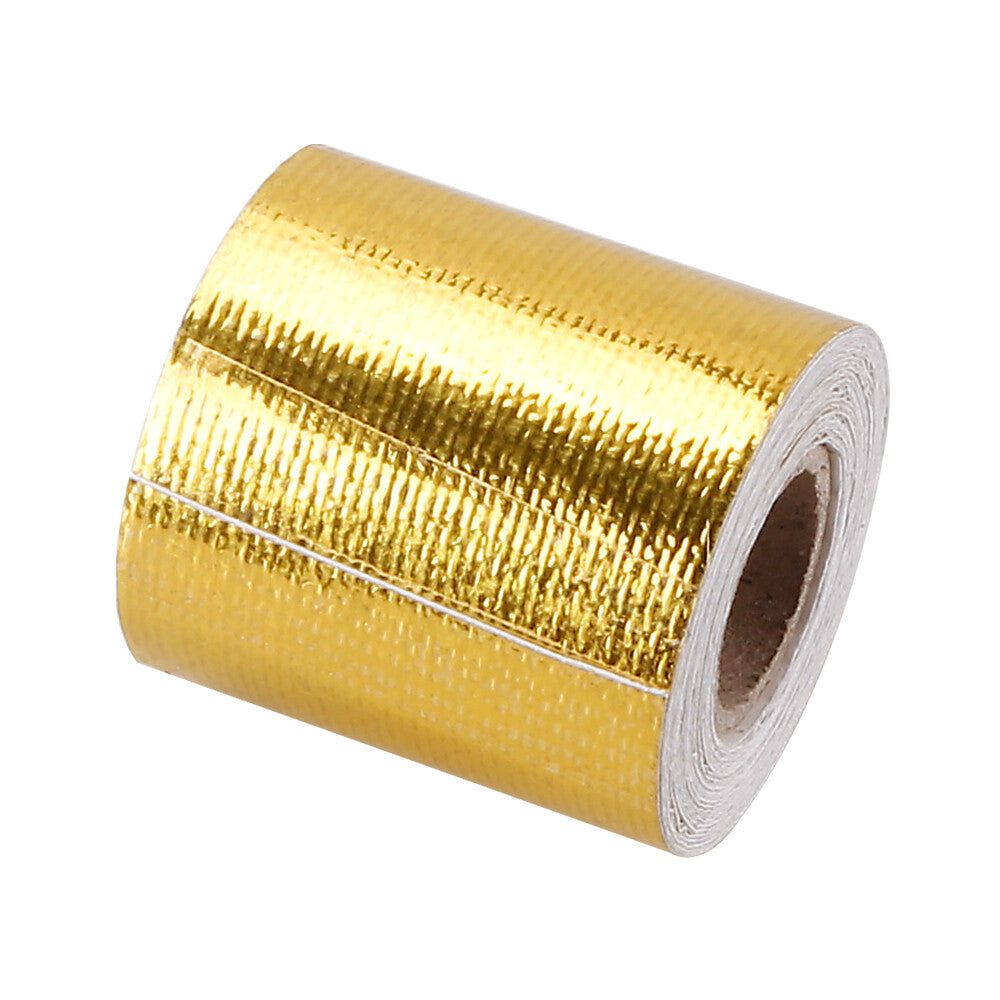 ya 5 8.7 2 16ft Gold Heat Barrier Shield Roll Fiberglass Wrap Tape Car Protection