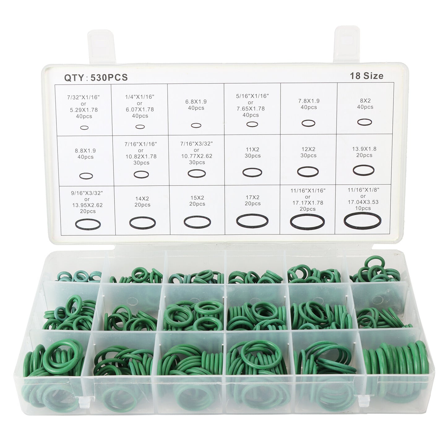 ya 5 8.7 530pcs Green Rubber Automotive Air Conditioning Compressor Seal O-Ring Seals New Products