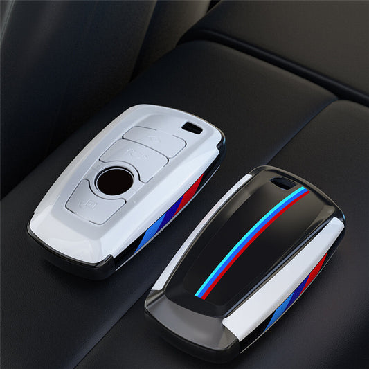 ya 10 5.28 Car remote key chain carbon fiber protective cover shell shell protective film suitable for BMW 3 5 7 series X2 X5
