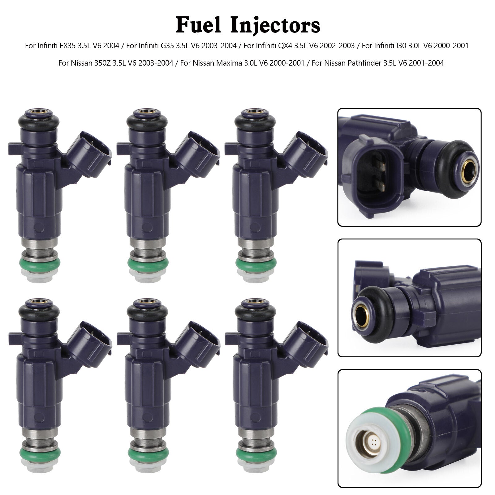 ya 1 8.5.4 6PCS Fuel Injectors FBJC100 for 350Z 2003-04 for Infiniti G35 2003-2004