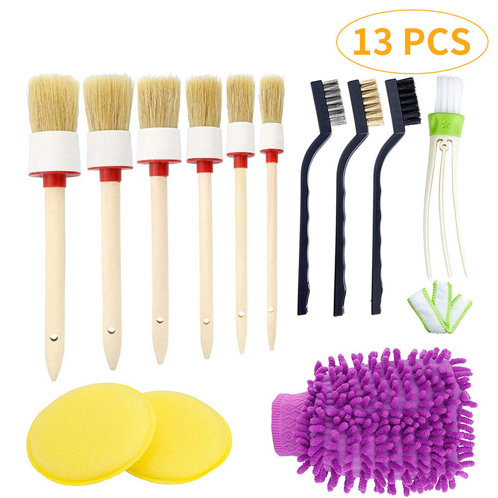 ya 5 8.7 13PCS Car Detailing Brush Kit Auto Interior Washing For Wheel Cleanning Durable