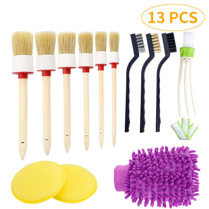 ya 5 8.7 13PCS Car Detailing Brush Kit Auto Interior Washing For Wheel Cleanning Durable