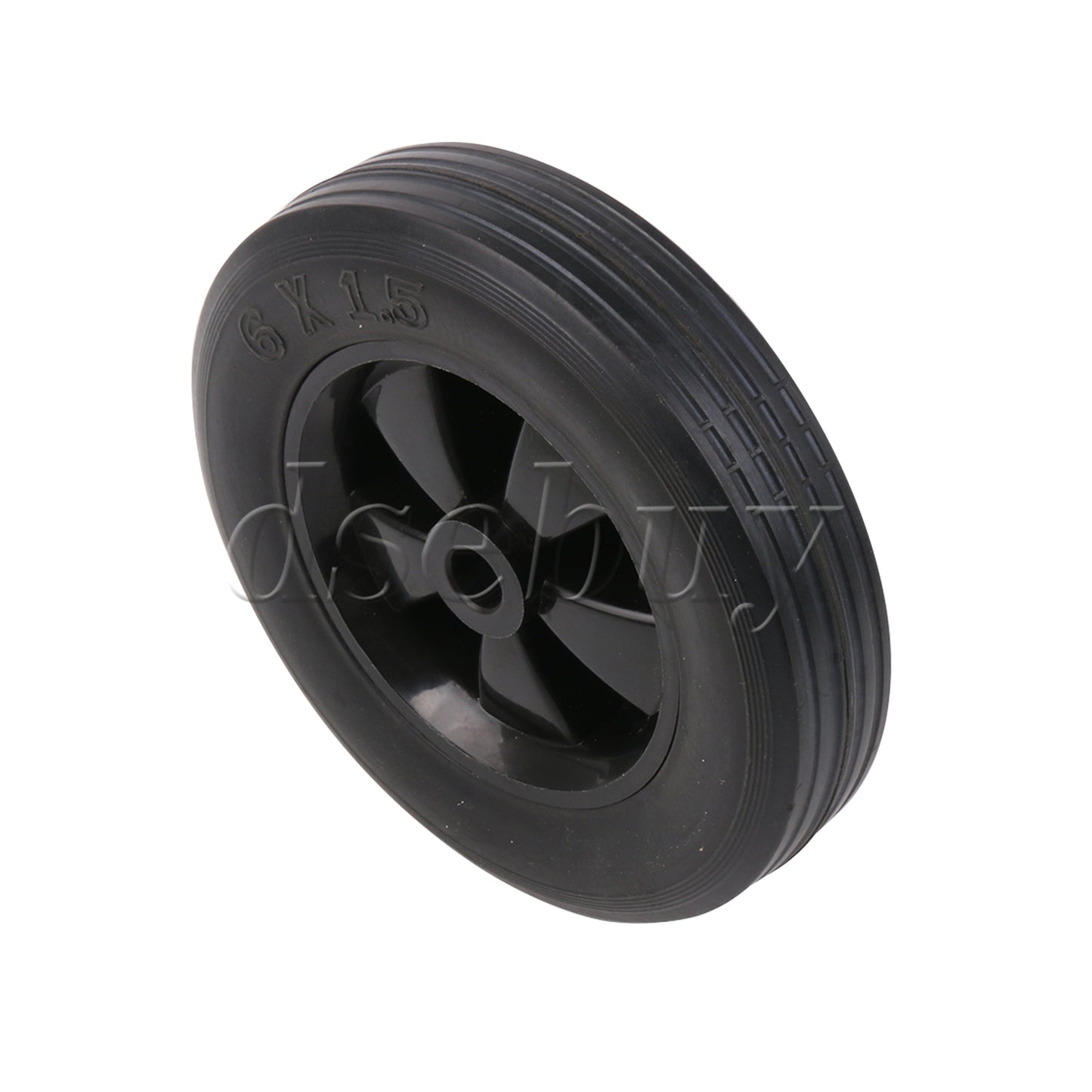 ya 14 Black Solid Rubber Replacement Tire for Hand Truck 6 Dia 0.51 Bore Diameter
