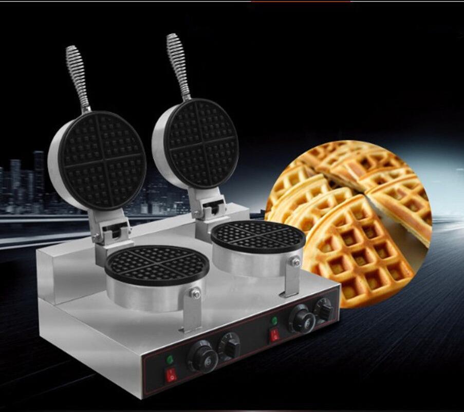 ya 25 110V / 220V Commercial Ice Cream Cone Machine Electric Waffle Maker Dual Baker