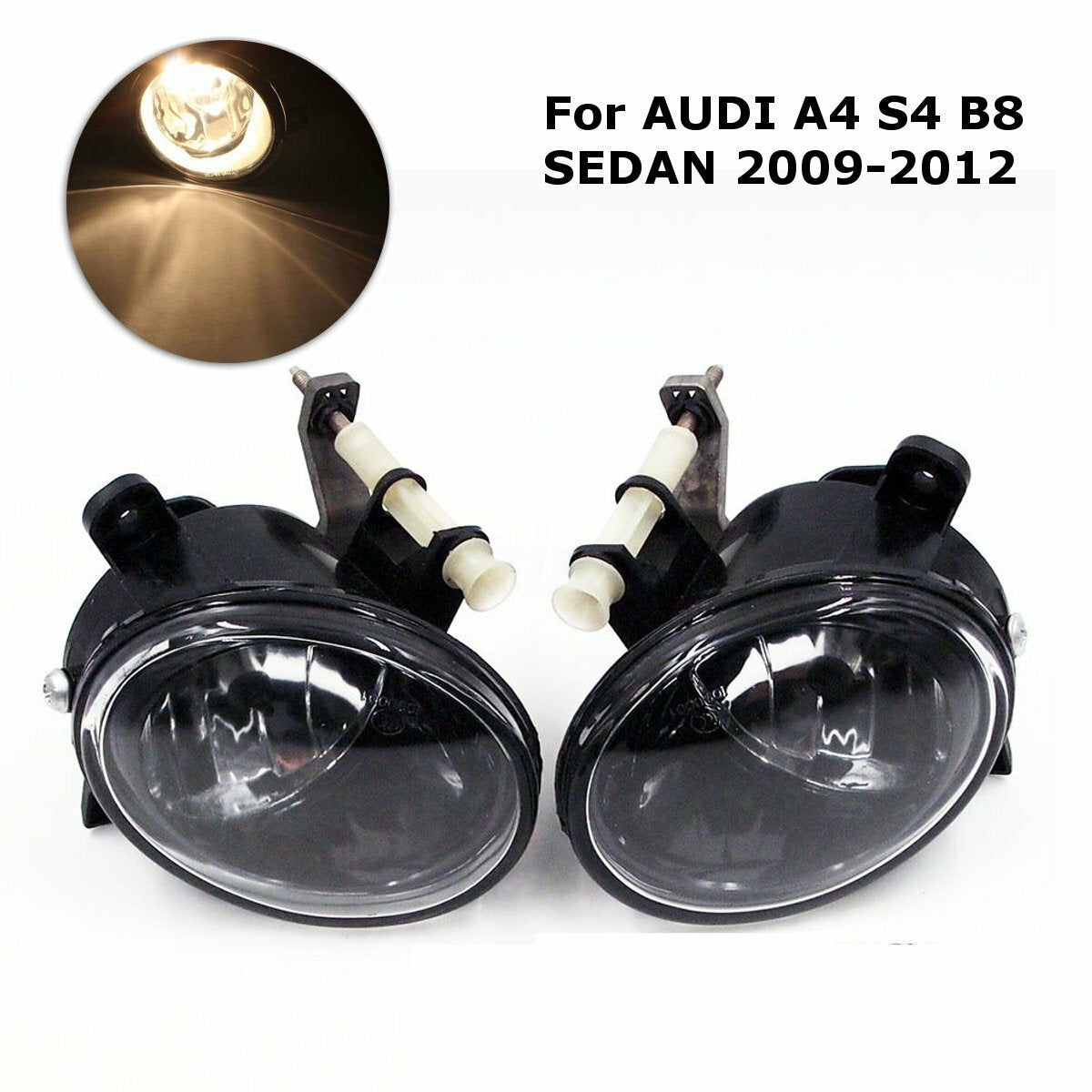 ya 1 8.5.3 New Pair Of Clear Lens Front Bumper Fog Lights Lamps for Audi Q5 A6 A4 2009-2015