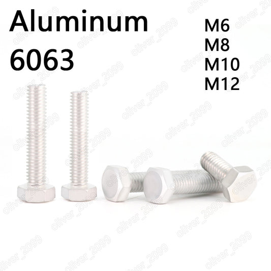 M6 M8 M10 M12 Aluminum Alloy 6063 Hexagon Bolts Hex Head Cap Screws DIN933