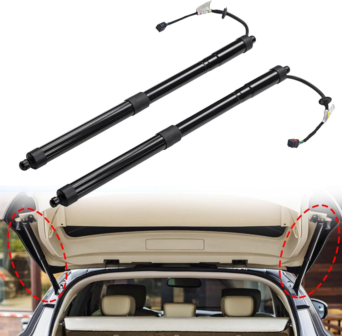 ya 11 10.28 2X Rear LH&RH Tailgate Power Hatch Lift Support for Hyundai Santa Fe n