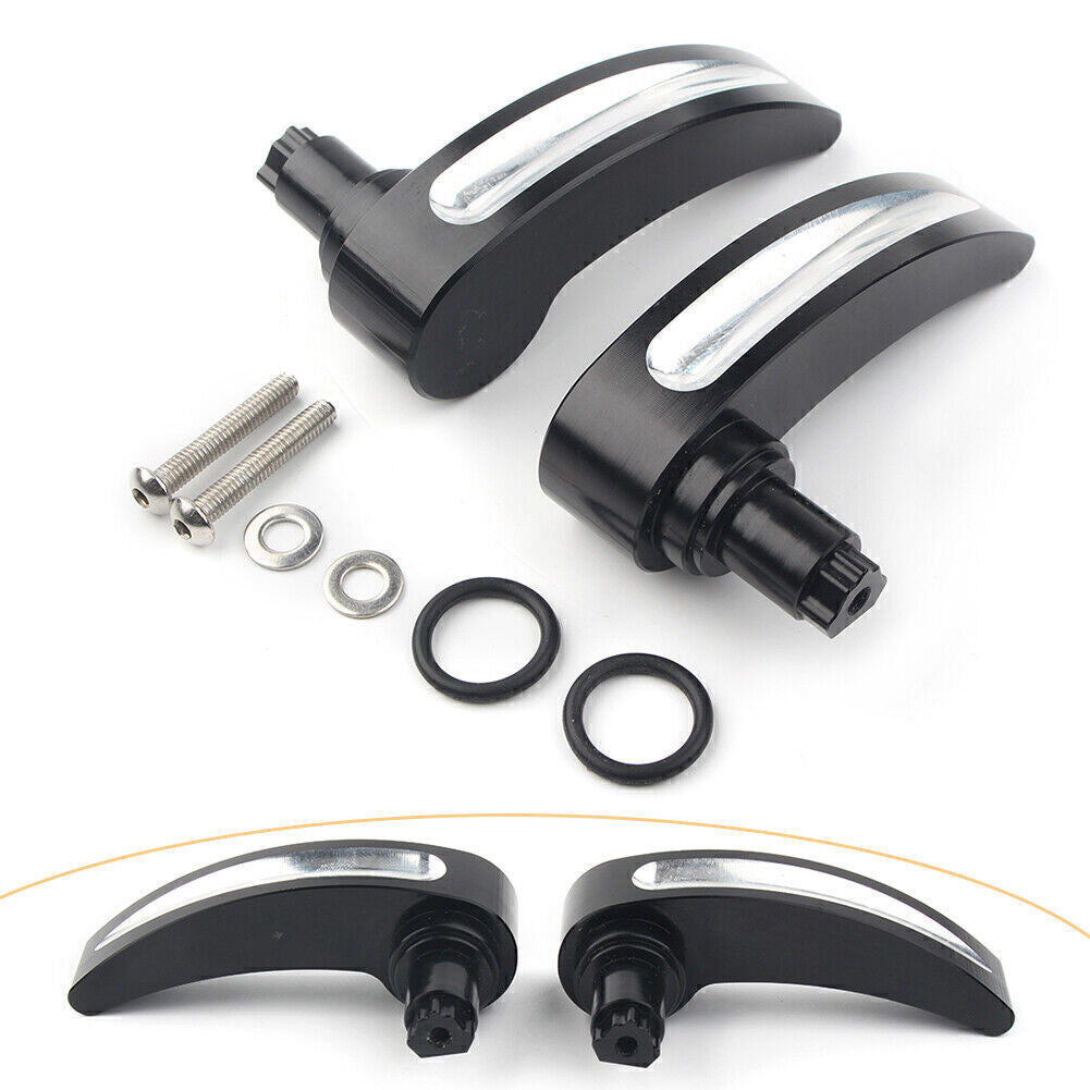 ya 12 5.21 2PCS Cut Race Saddlebag Lid Lifter Black Fit for Harley Touring Road King 2014-18 cl