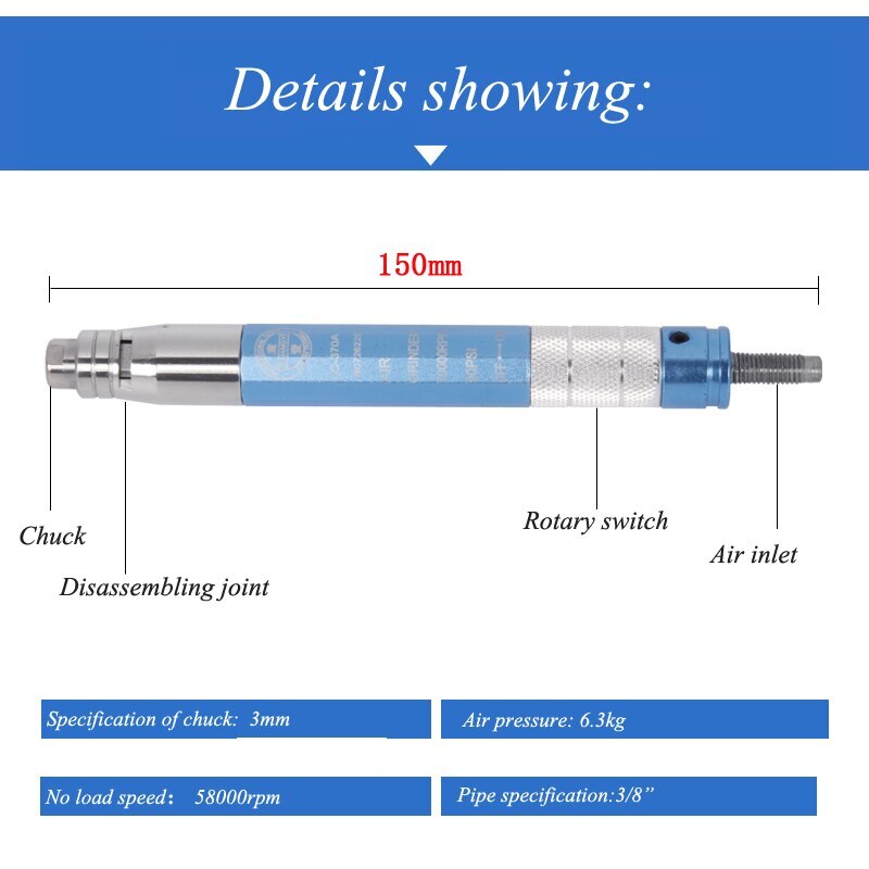 ya 17 Pneumatic Engraving Pen Lettering Tool Air Chisel Word Pen Grinding Machine