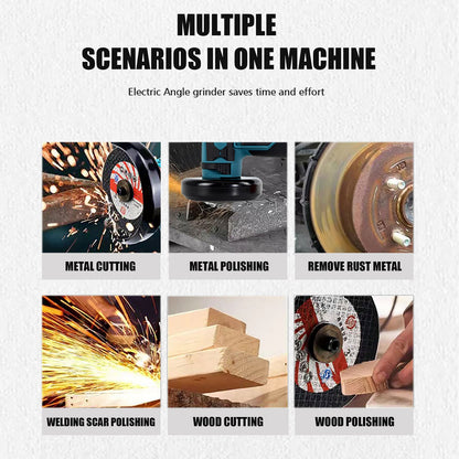 ya 17 BLUE EU 12V Cordless Brush Angle Grinder Kit Ginding Disc 3 Inch/75mm