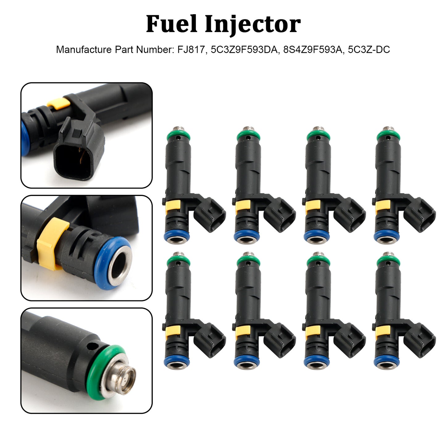 ya 1 8.5.4 8PCS Fuel Injector for F150 F250 F350 Expedition Super Duty 2005-2007 5.4L