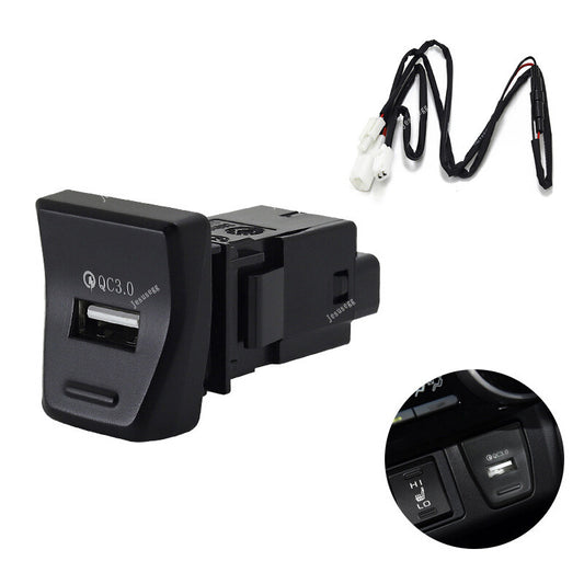 ya 13 Car Interior QC3.0 AUX USB Fast for Charger Switch Cable For 2019-2020 for Toyota RAV4