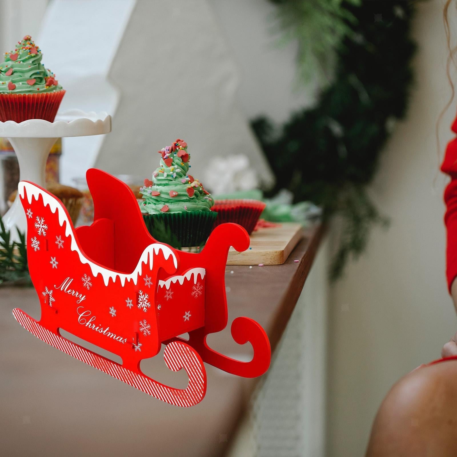 ya 25  Sleigh Or ment Charm Sled Figurine for Xmas Holiday Living Room