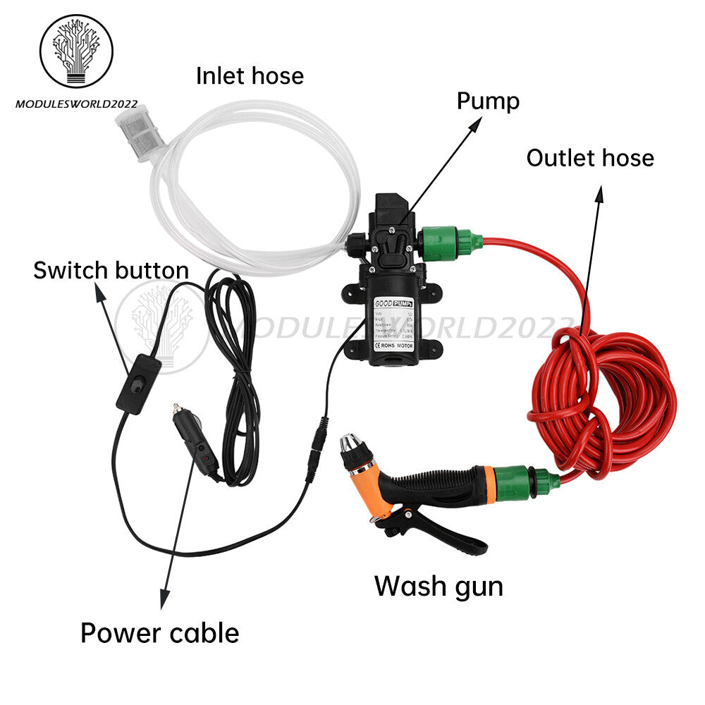 ya 26 DC12V 80W High Pressure Self-Priming Car Portable Washer Water Pump Kit