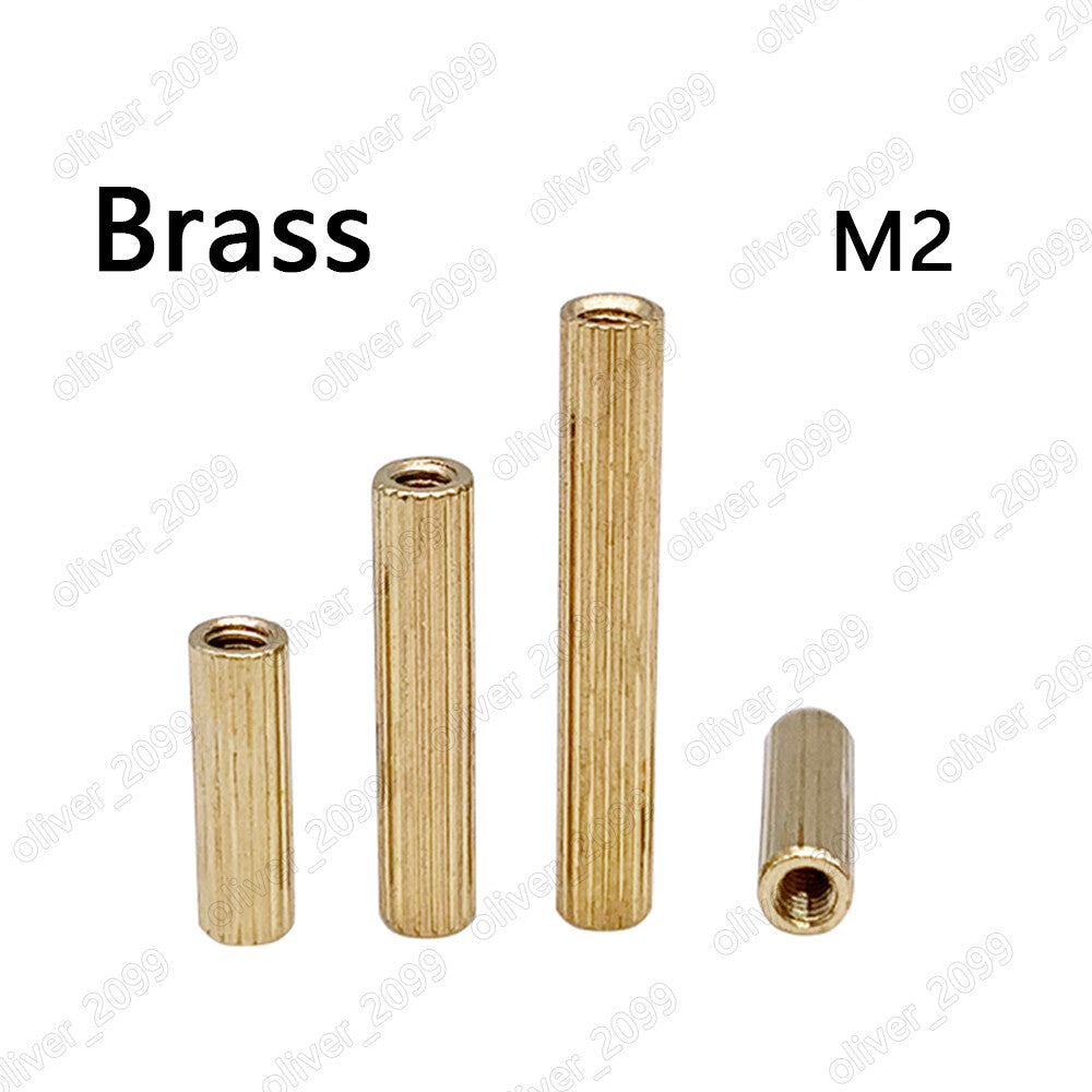 M2 Female-Female Brass Knurled Pillar Round Standoff Support Spacer Pillar