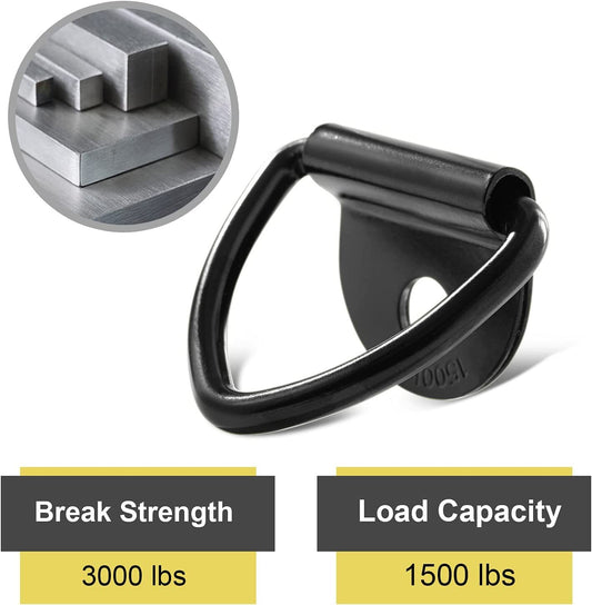 ya 2 6.26.2 6 Pack V Ring Tie Down Anchors 1/4 Inch Heavy Duty Steel Hooks for Truck Trailer Campers