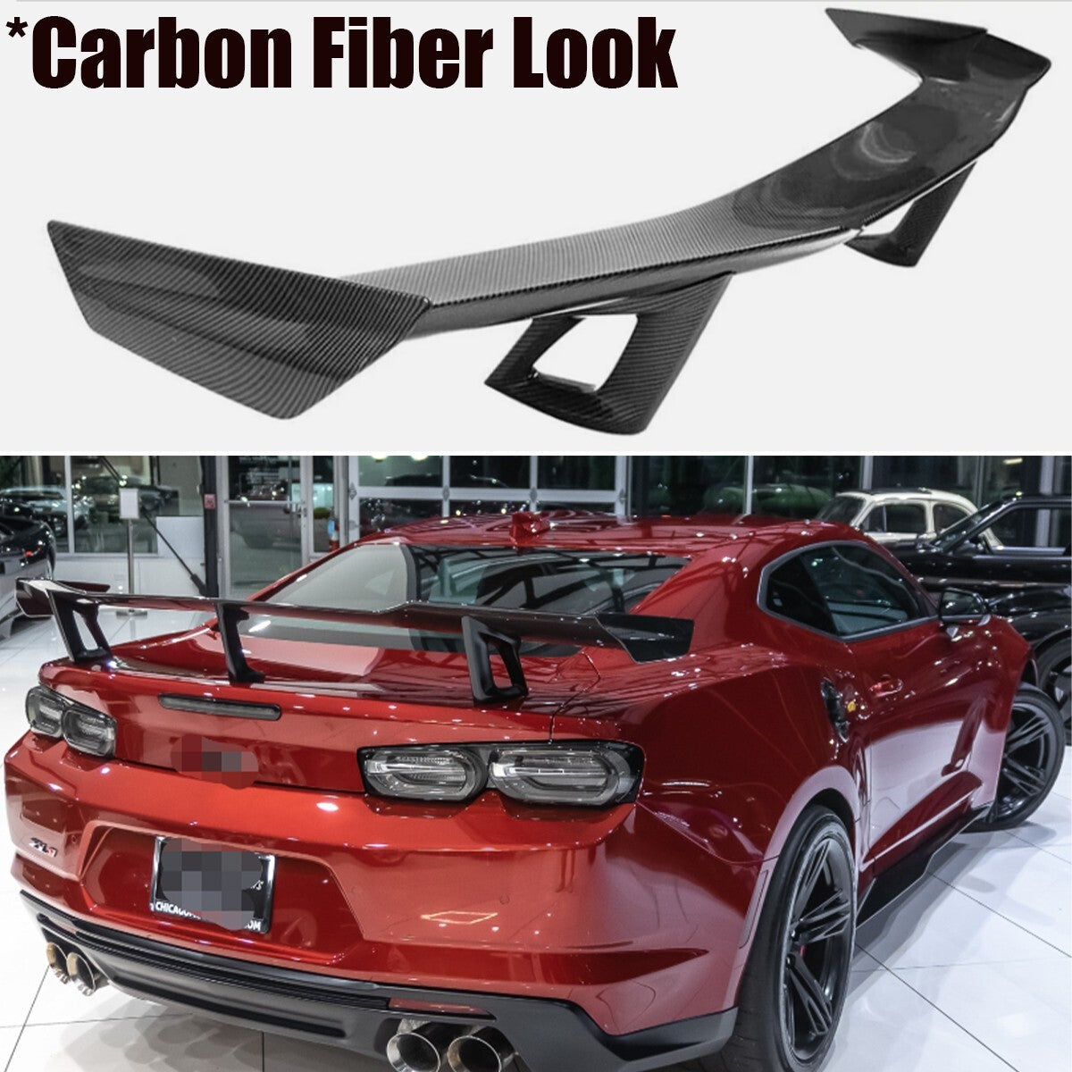 ya 11 10.28 Carbon ABS Rear Wing Trunk Spoiler for Chevy Camaro 2016-2022 ZL1 1LE Style