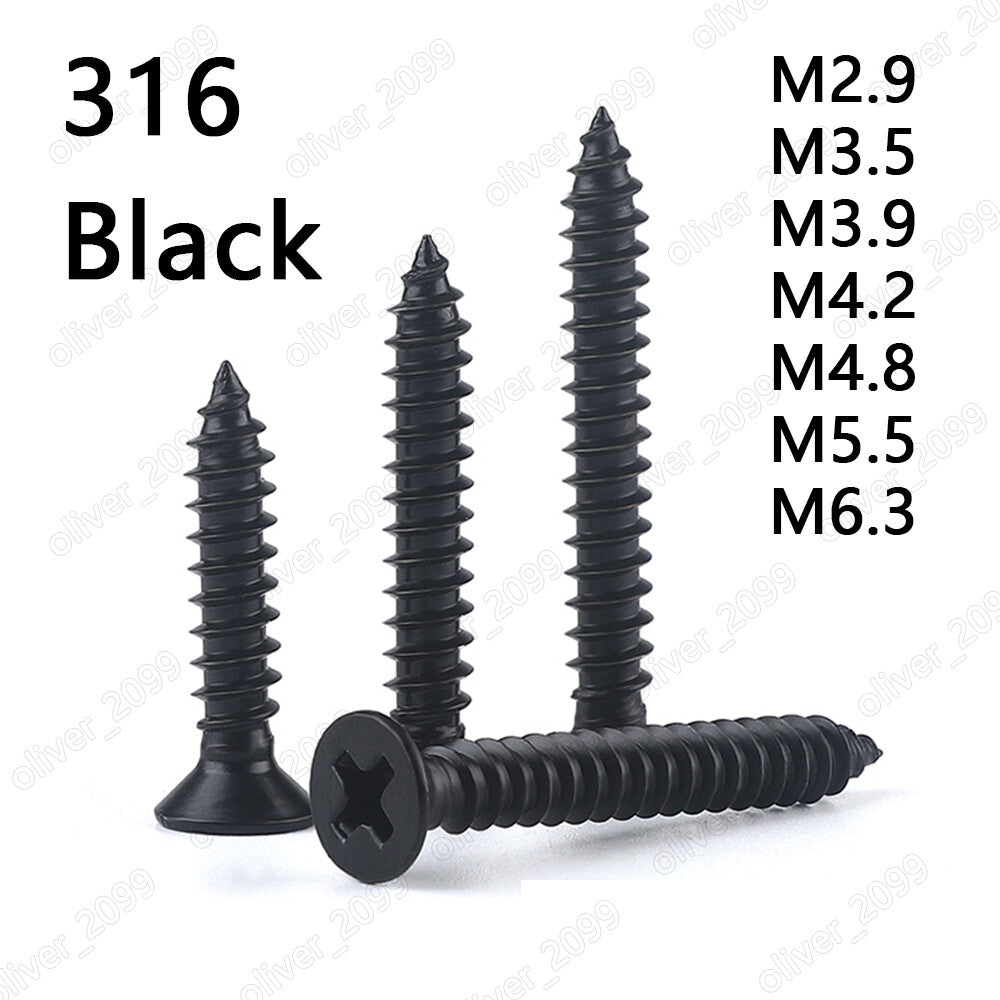 316 Stainless Steel Phillips Countersunk Self Tapping Screws M2.9 M3.5 M4.2 M6.3