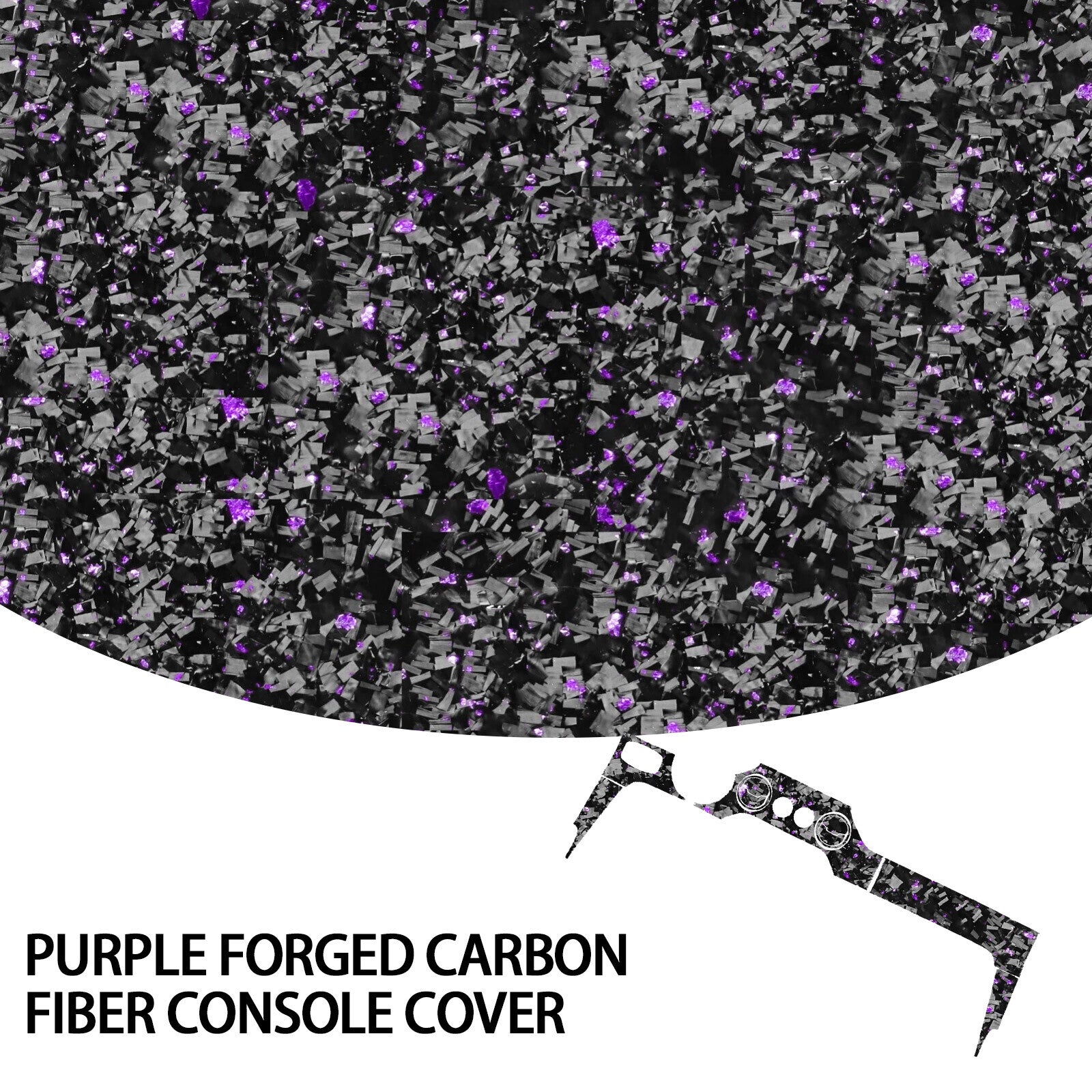 ya 1 7.4 for Ford for Mustang GT 15-22 11x Purple Forged Carbon Fiber Console Dashboard Cover