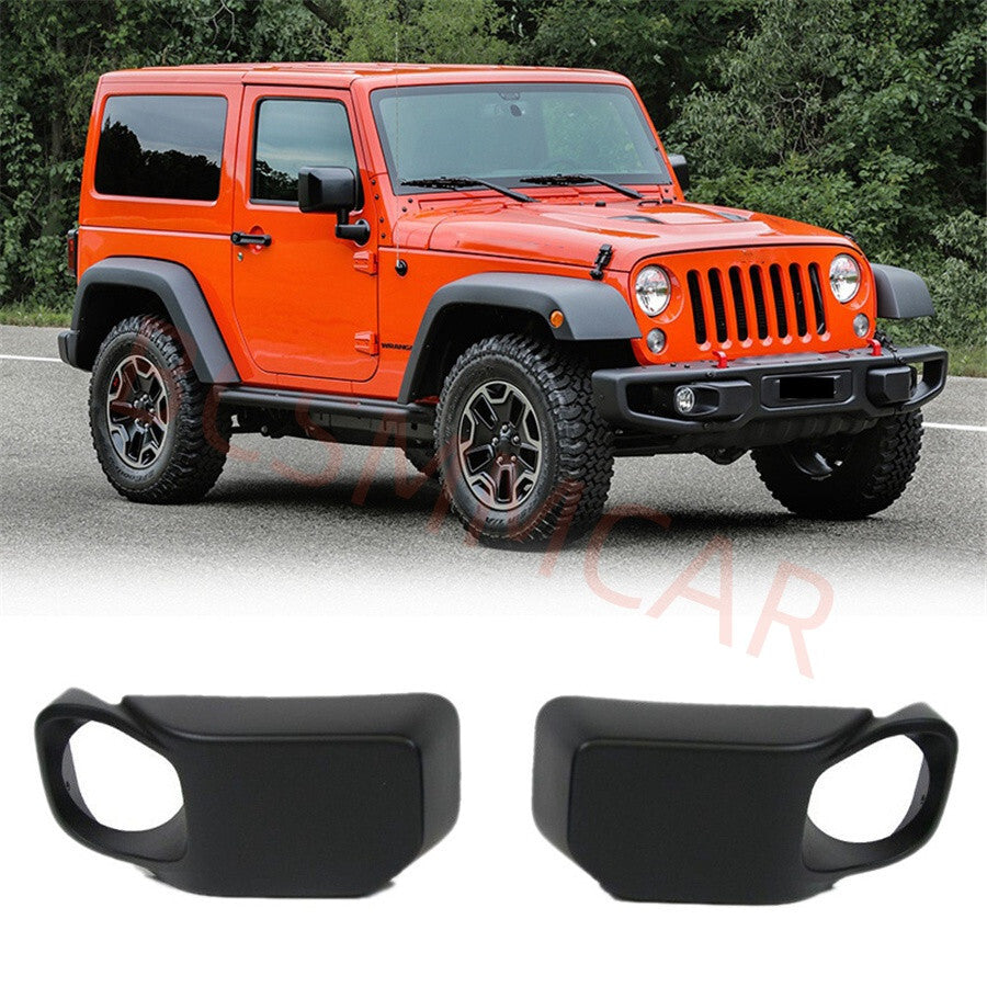 ya 27 6.18 Fog Light Lamp Bumper Cover Bezels Auto Front Protector Black ABS For Right Left