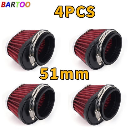 ya 5 8.7 4Pcs Motorcycle High Flow Air Filter 51mm For Motocross Scooter Air Pods Cleaner