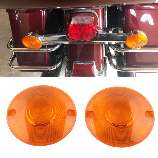 ya 5 6.16.2 Motorcycle Amber Turn Signal Light Flat Lens Covers for Harley Davidson Touring