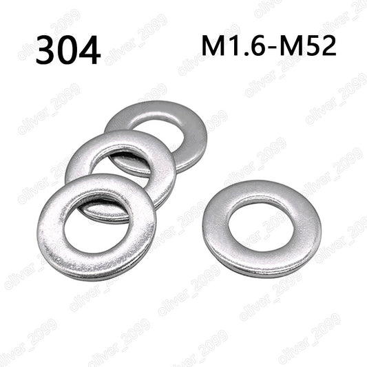 304 Stainless Steel Flat Washers Insulation M1.6 M2 M2.5 M3 M4 M5 M6 M8 M10-M52