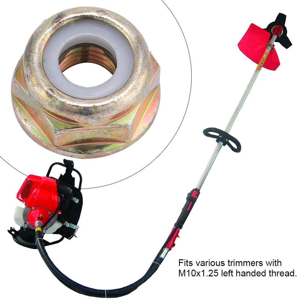 ya 17 Universal M10x1.25 Left Hand Thread Blade Nut Replacements Brush Cutter