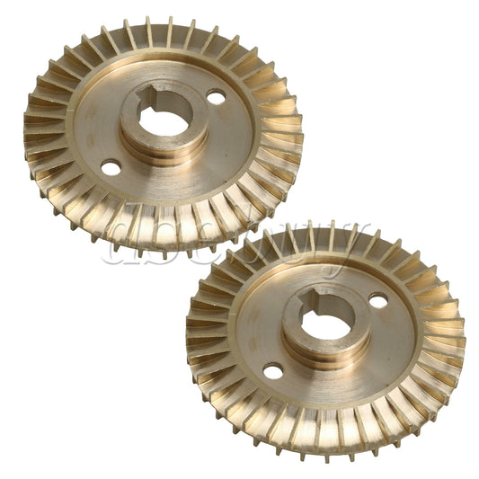 ya 25 2 Pieces Water Pump Brass Double-sided Keyway Impeller 6cm OD 1.2cm ID
