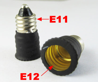 ya 14 50pcs LED Light Bulb Lamp Converter E11 Male To US E12 Female Candelabra Socket