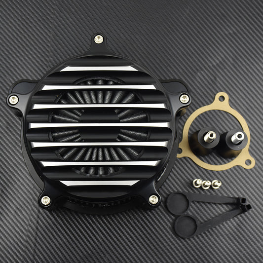 ya 8 5.26 Chrome Stripe Air Cleaner Gray Air Filter Fit for Harley Touring Street Glide 08