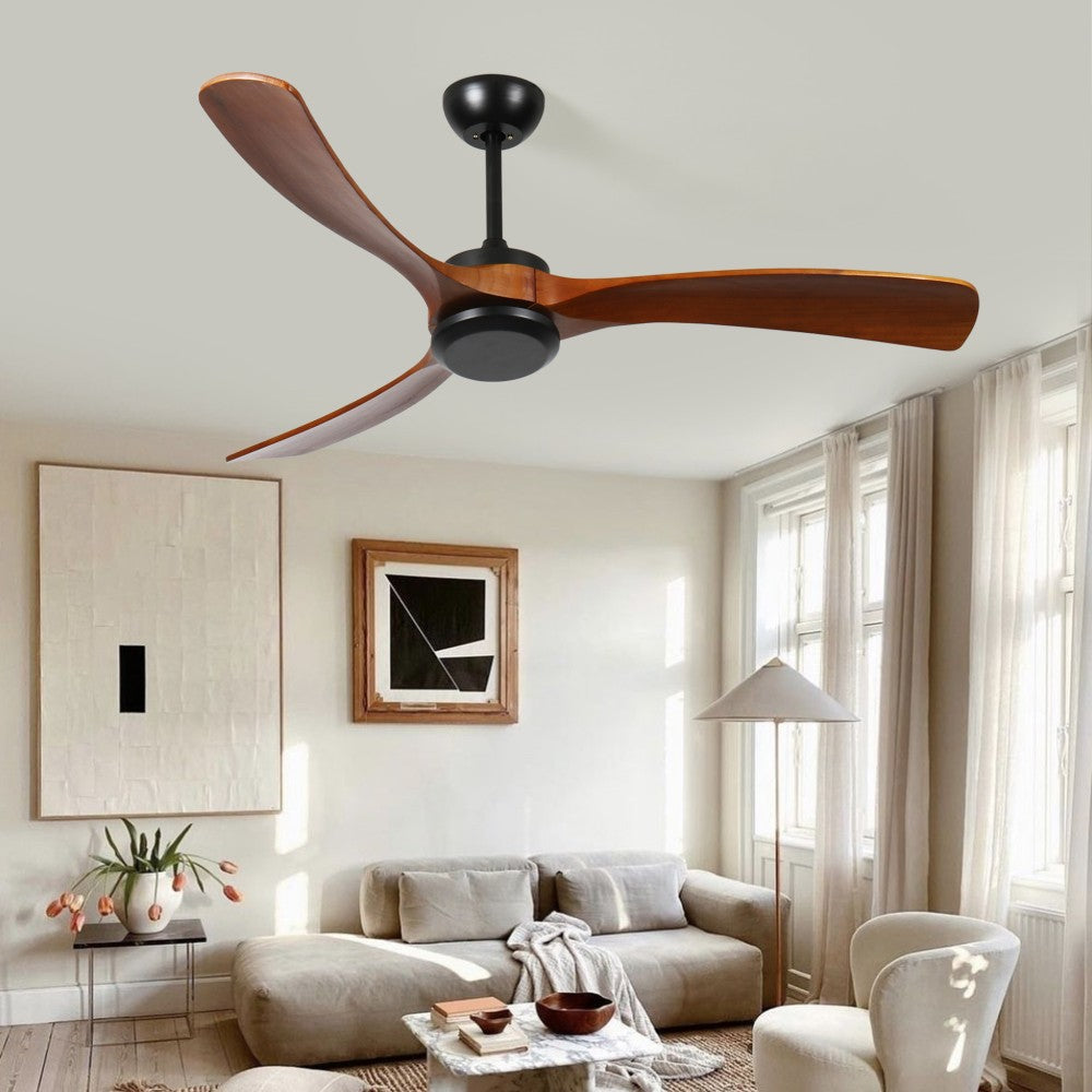 ya 28 Wood Blade 72 Ceiling Fan No Light Remote Control Reversible DC Motor Walnut