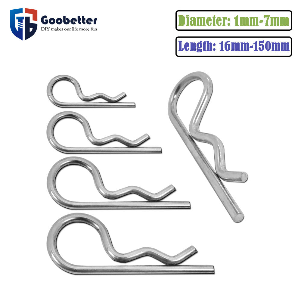 R-Clip Beta Pins Stainless Steel A2-Marine Grade: 1mm, 2mm, 3mm, 4mm, 5mm - 7mm