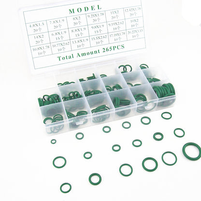 ya 5 8.7 265 Pcs Car A/C System Air Conditioning O Ring Seals Set Rapid Repair Kit Tool