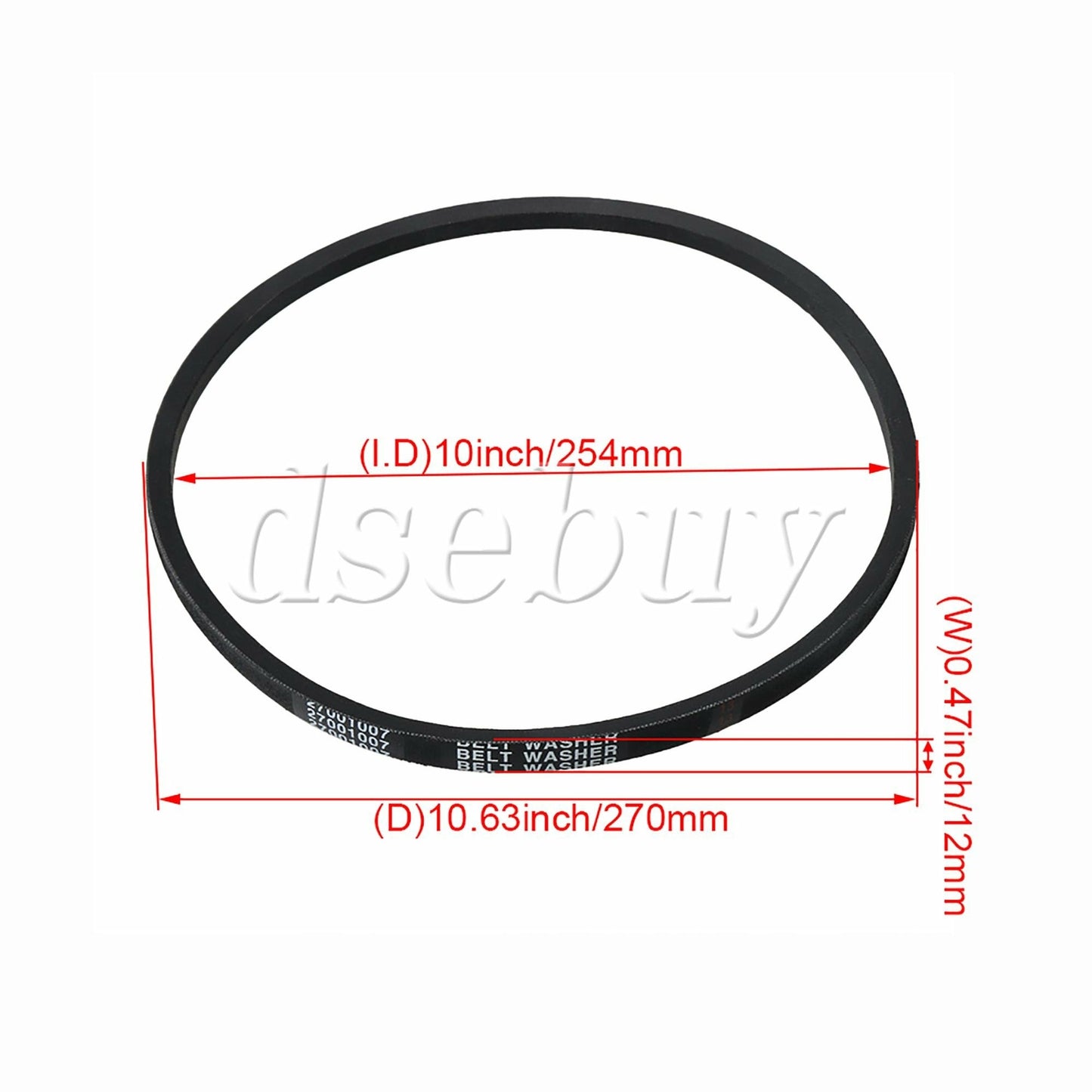ya 26 2Pieces Rubber Washer Drive Belt Replacement Part 27001007 12x8mm Black