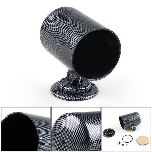 ya 2 6.26 Car Carbon Fiber 2 52mm Universal Single Dash Gauge Pod Mount Holder