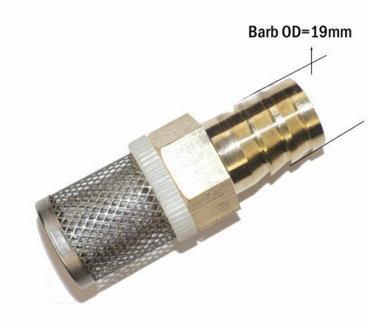 ya 16 Brass Hose Barb Stainless Steel Filter Mesh Pump Strainer Connector 19mm 3/4
