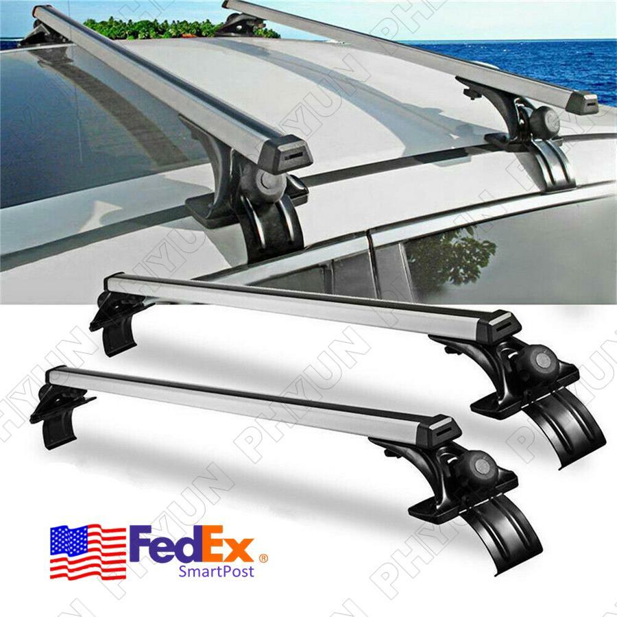 ya 5 8.7 48 Car Top Roof Cross Bar Luggage Cargo Carrier Rack Adjustable w/ 3Kinds Clamp