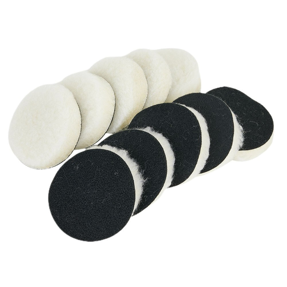 ya 17 10xWoolen Car Polishing Waxing Buffing Disc Pad Kit For Care Cleaning Polisher