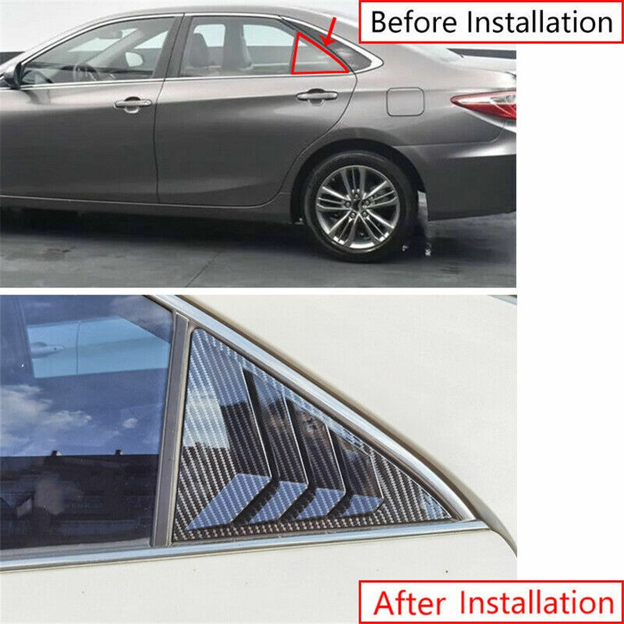 ya 5 8.7 2PCS Car Rear Side Window Quarter Louver Cover Black For 2012-2017 for Toyo