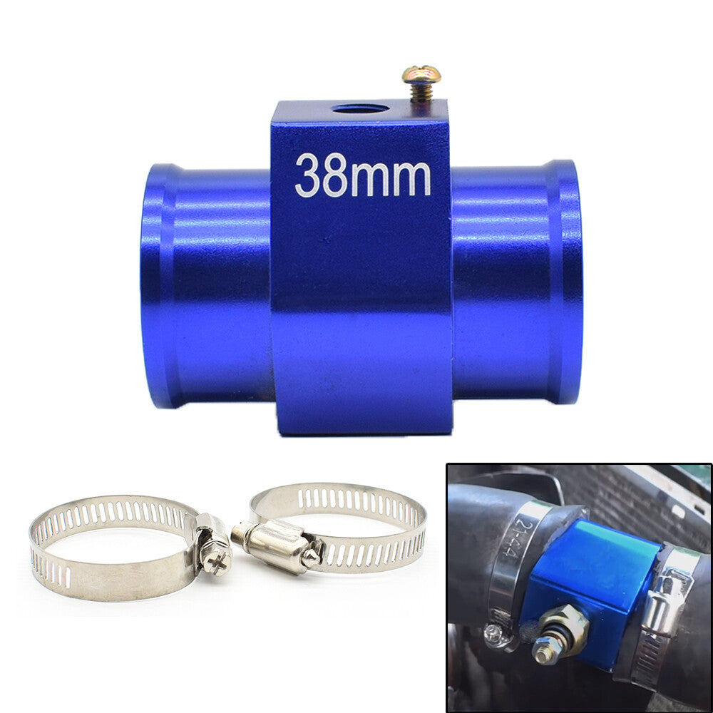 ya 2 6.26 38mm Aluminum Water Temp Temperature Gauge Coolant Radiator Hose Joint Pipe Kit