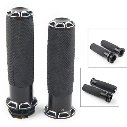 ya 6 6.13.2 1 25mm Handle Bar Hand Grips for Harley Touring Sportster XL883 XL1200 Black