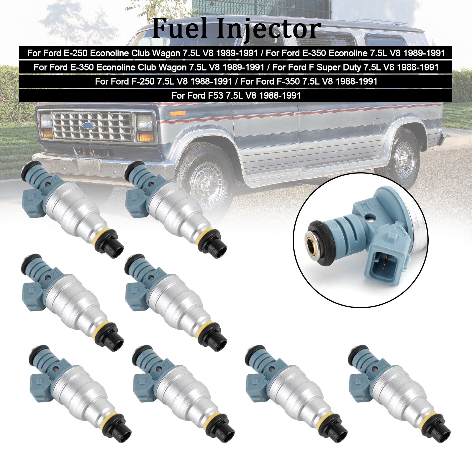 ya 1 8.12 baidi 8PCS Fuel Injectors 0280150759 for E-250 E-350 7.5L V8 1988-1991 822-11120