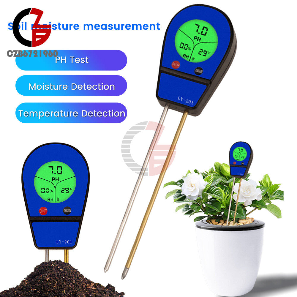 ya 26 3-in-1 LCD Soil Moisture Tester Temp PH Tester Humidity Soil Moisture Detor