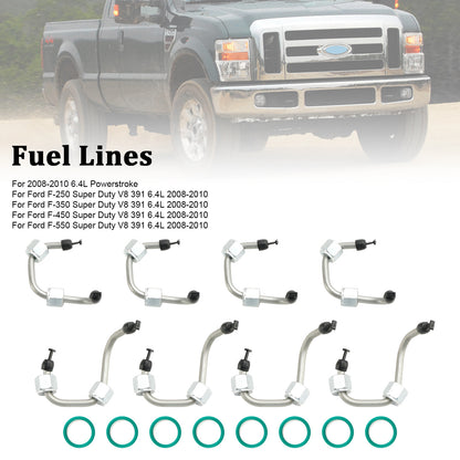 ya 1 8.12 baidi 8PCS Fuel Injector Install Kit w/ Injector Line for F250-F550 6.4 2008-10U1