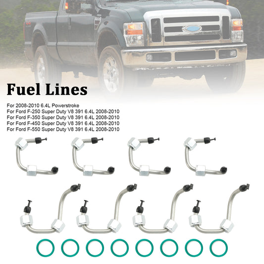 ya 1 8.12 baidi 8PCS Fuel Injector Install Kit w/ Injector Line for F250-F550 6.4 2008-10U1