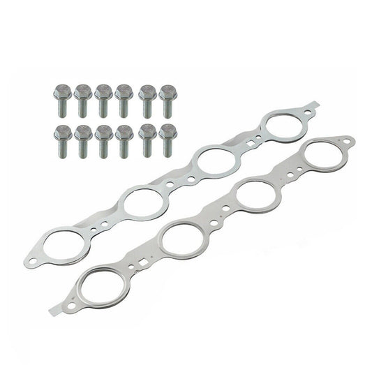 ya 1 7.8 LS MLS Manifold Header Gasket Pair W/Bolts For LS1 4.8 5.3 5.7 6.0 6.2qp