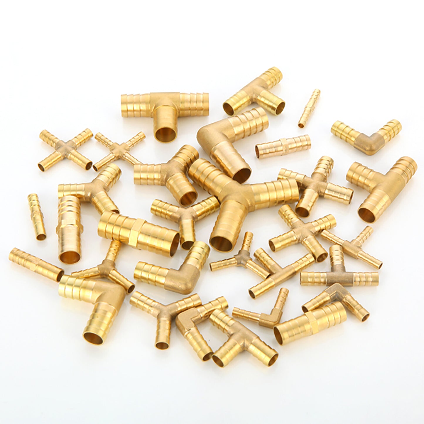 BRASS PIPE FITTING BARBED HOSETAIL JOINER TUBING CONNECTOR AIR WATER FUEL GAS