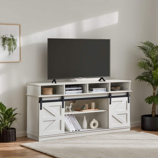 ya 28 White TV Stand  Storage Table Living Room Shelves For TVs Up To 65